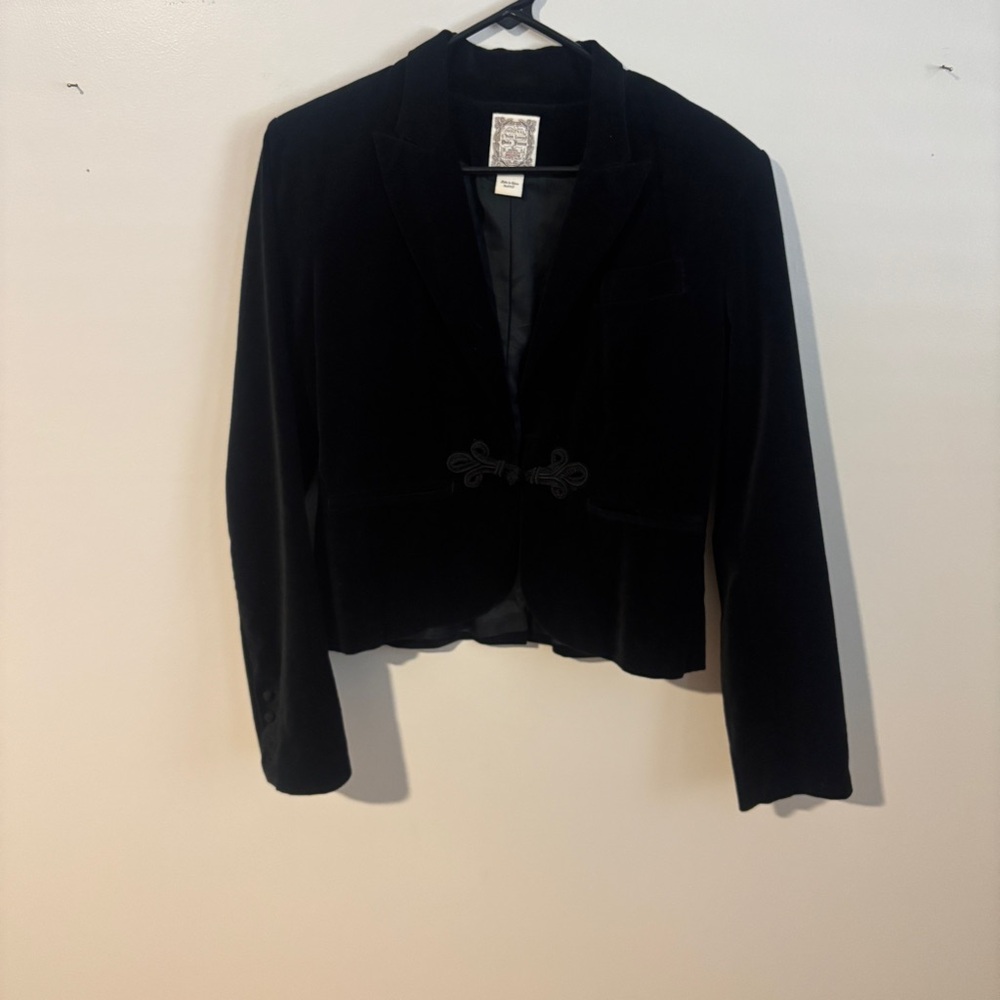 Original Ralph Lauren Polo Jeans Elegant Black Women's Velvet Blazer